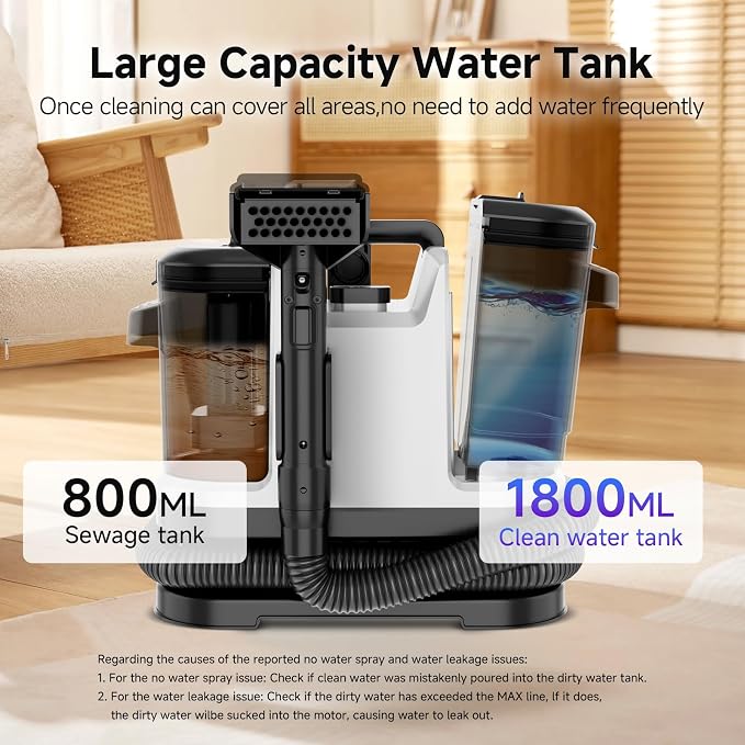 Portable Carpet & Upholstery Cleaner Machine, Handheld Spot Cleaner - Image 6