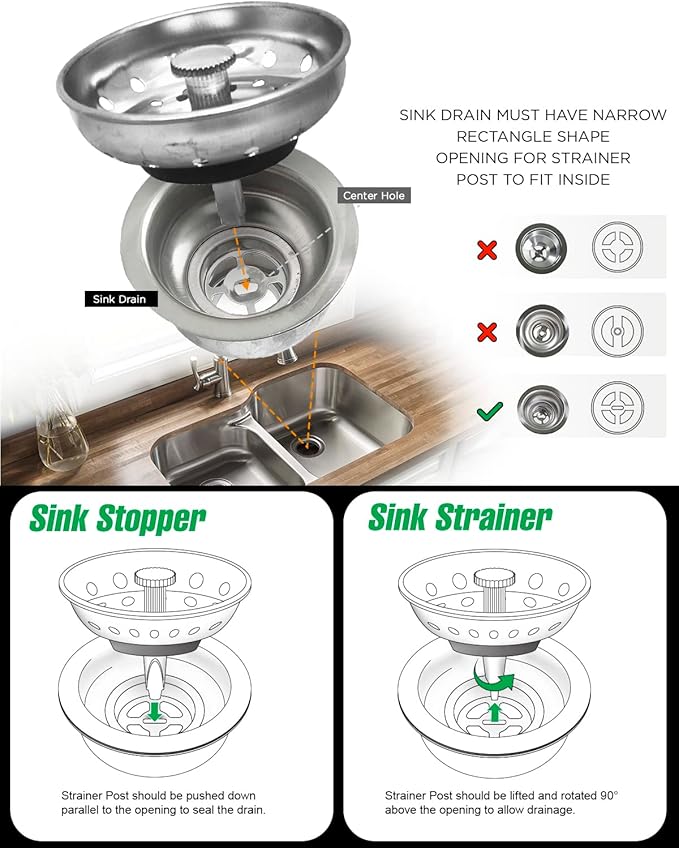 Highcraft 97333O Kitchen Sink Basket Strainer Replacement - Image 2