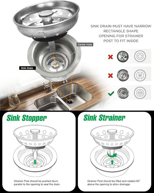 Highcraft 97333O Kitchen Sink Basket Strainer Replacement - Image 2