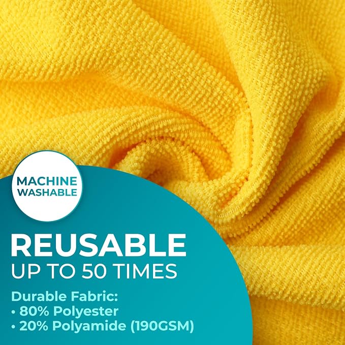 HELOMOR 100 Pack Microfiber Cleaning Cloth Roll - Image 4