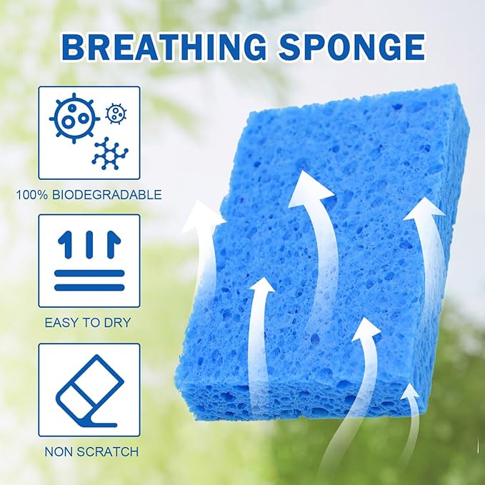 YoleShy 48 Pack Sponges Kitchen Natural Compressed Cellulose Sponges - Image 4