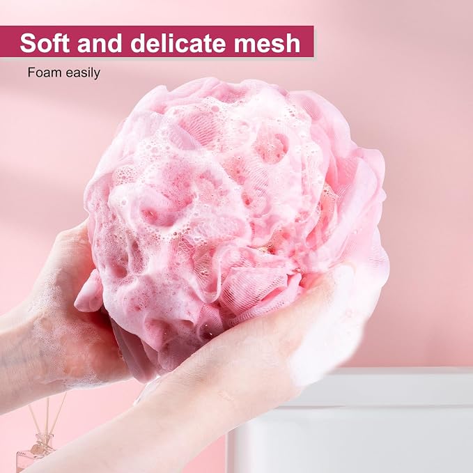 Loofah for Women 75g 4 Pack, Bath Sponge Soft Mesh Shower Puff Loofah Sponge - Image 2