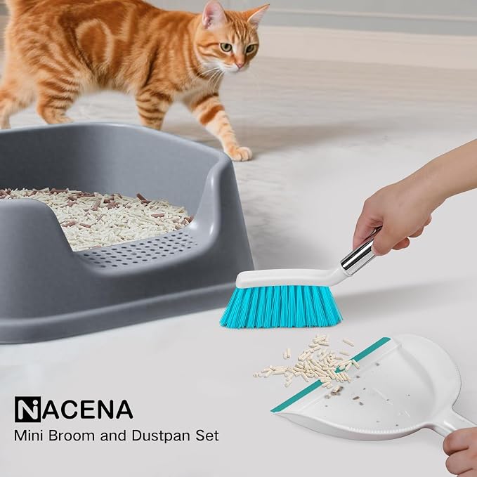 NACENA Mini Broom and Dustpan Set, Small Dust Pan and Brush Set - Image 7