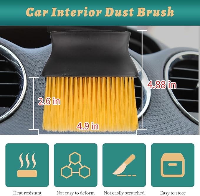7PCS Car Detailing Brush Set, Ultra Soft Boars Hair Car Interior Detailing - Image 7