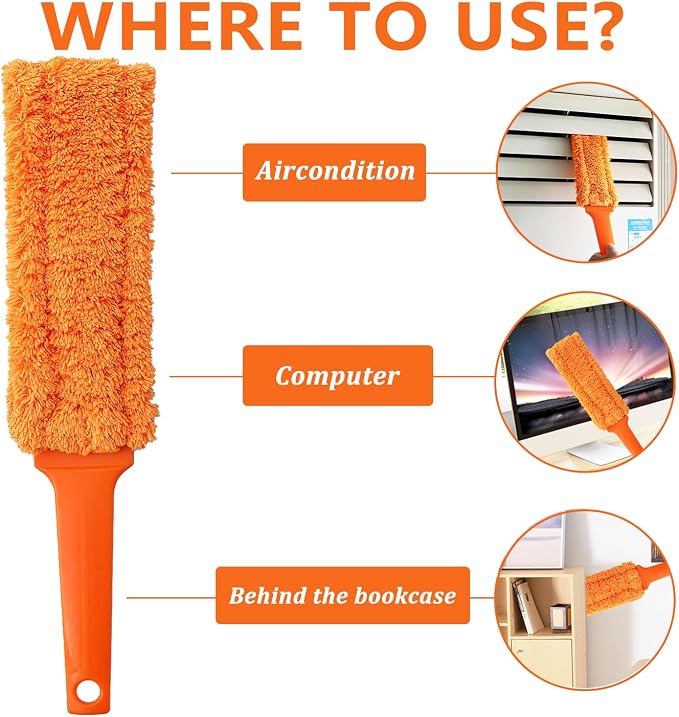 4 Pack 16-Inch Length Microfiber Dusters, Reusable and Washable, Soft Fibers - Image 2