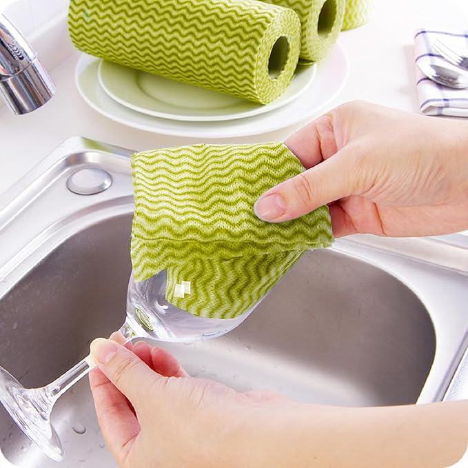 Disposable Dish Cloths Disposable Cleaning Towels, Reusable Wipes Absorbent - Image 5