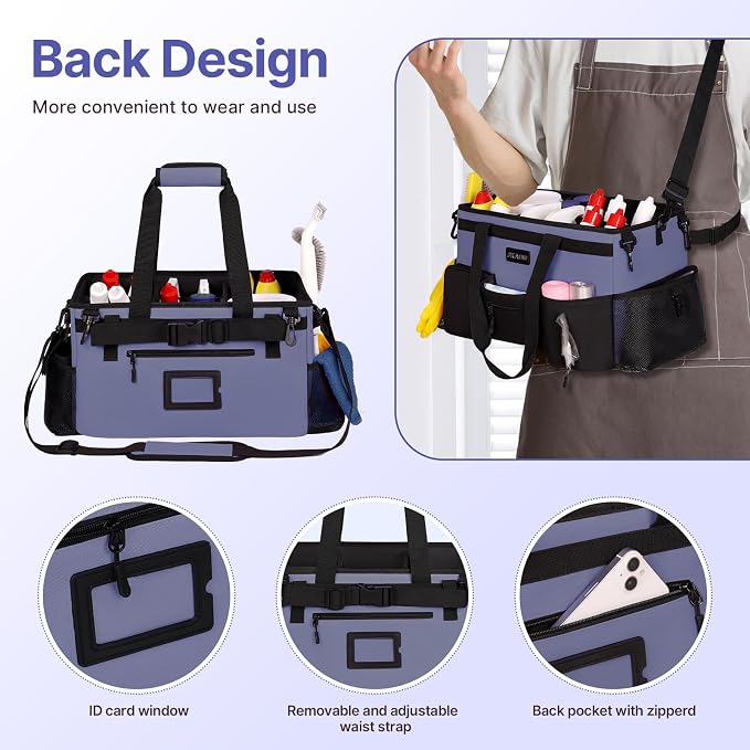 Large Wearable Cleaning Caddy Bags, Cleaning Supplies Storage Bag - Image 4