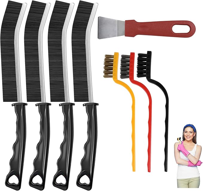 8Pcs Crevice Cleaning Brushes for Household Use, Grout Cleaner Brush, Hard by WDRIGE