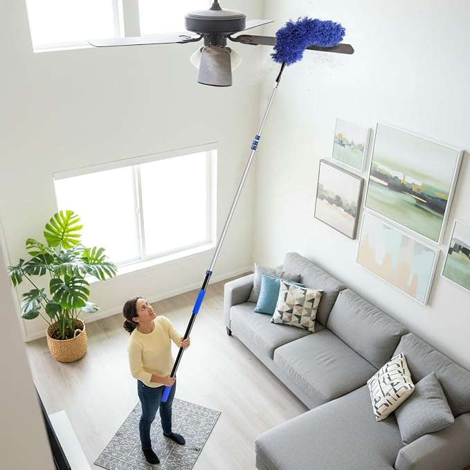 26ft High Reach Duster Kit, Aluminum 5-20ft Fan & Window Cleaner Set, Versatile - Image 4