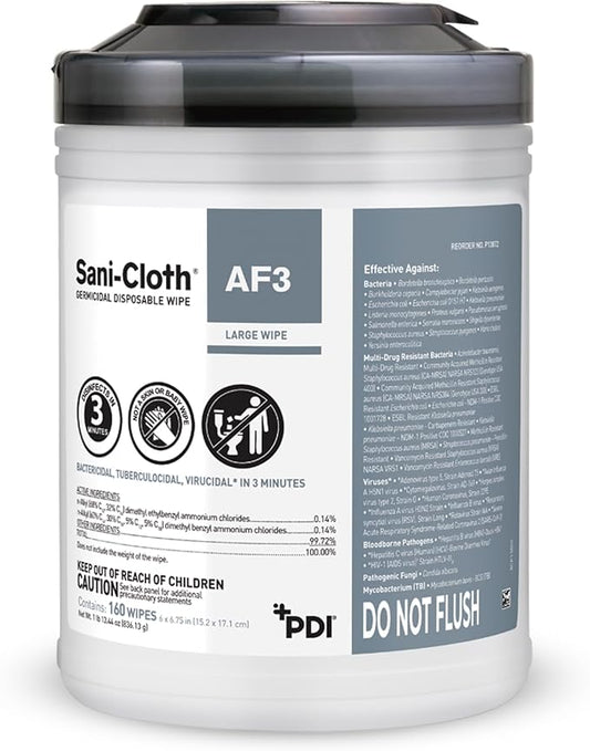Sani-Cloth AF3, Surface Disinfecting Wipes, Fragrance Free, Alcohol-Free by PDI
