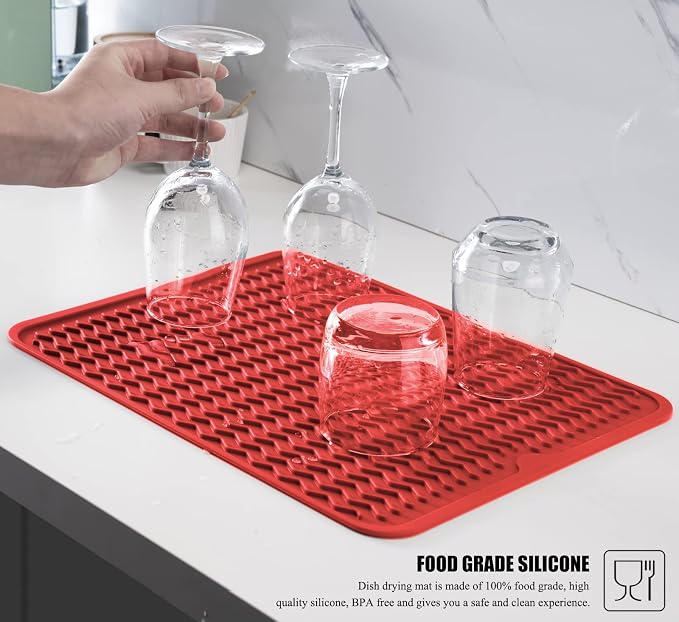 Large 14" x 11" Silicone Dish Drying Mat - Image 5