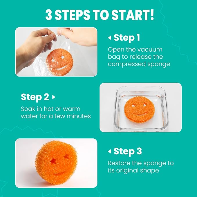 HELIME Scrub Sponges Dish Scrubber, Non-Scratch Multi-Functional Color Sponge - Image 4
