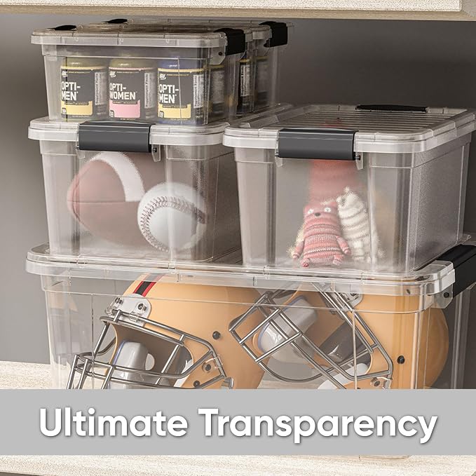 Superio Storage Bins with Lids- 2 Pack, 6.6 Qt Clear Boxes - Image 6