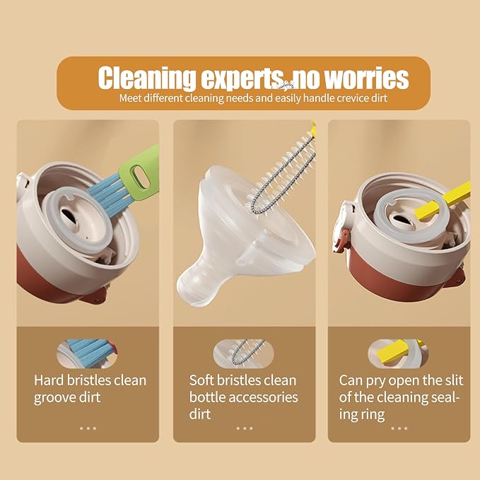 3 in 1 Cup Lid Gap Cleaning Brush Multifunctional Bottle Cleaning Brush - Image 2