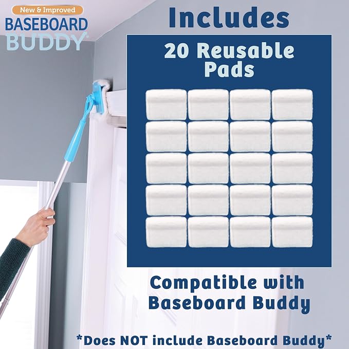 Baseboard Buddy 20-Pack Replacement Pads | Reusable Cleaning Pads - Image 2