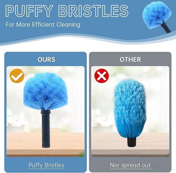 MAYKI Twist-On Cobweb Duster Head Brush 1Pcs, Fits Standard 3/4 inch Threaded - Image 5