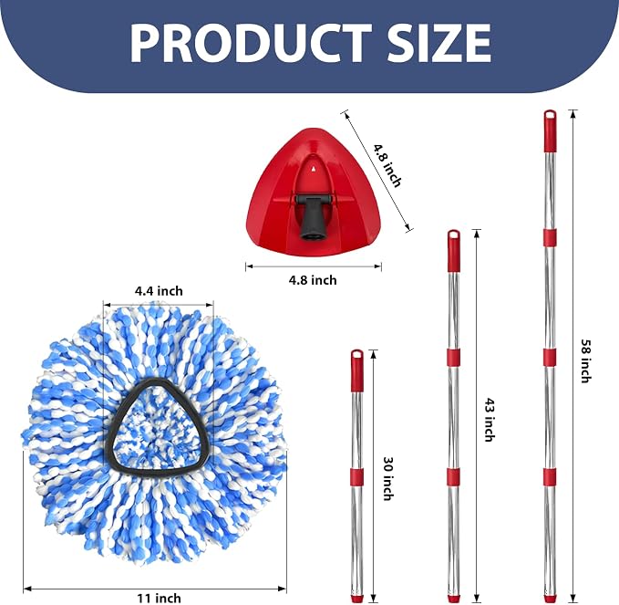 Spin Mop Replacement Set for O-Ceda 2-Tank System, Includes 2 Mop Head - Image 3