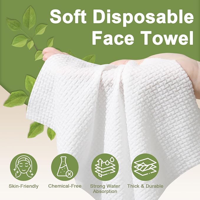 KODAMO Disposable Face Towels – 2 Pack – Ultra Soft & Thick Biodegradable - Image 3