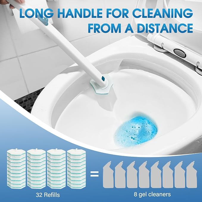 Disposable Toilet Brush Refills 32 Count Toilet Refills, Disposable Toilet Bowl - Image 5