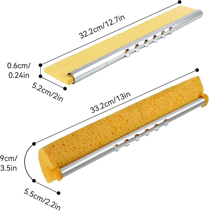 2 Pack of Replaceable Pop Up Cellulose Sponge Mop Heads, Size:12.8 Inch - Image 3