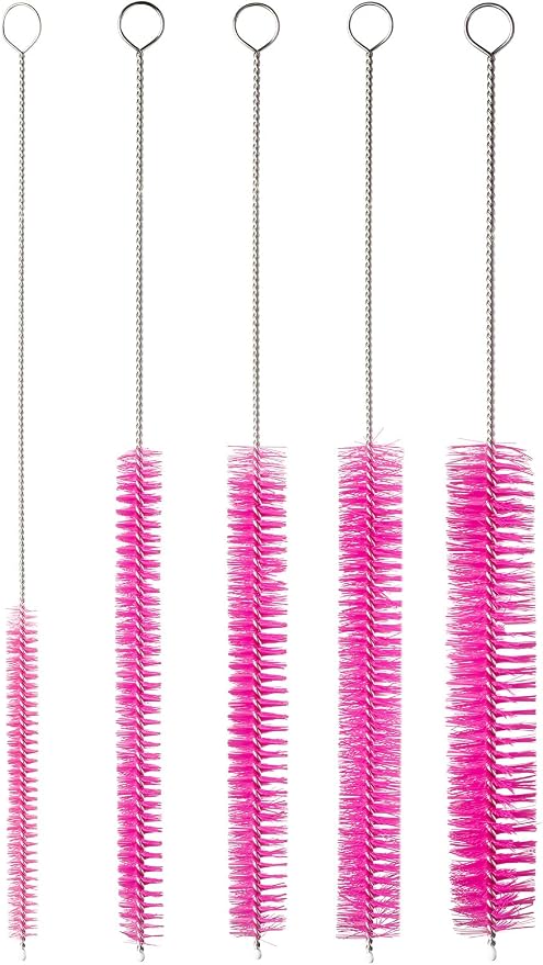 10" Tube Cleaning Brush Set, 5 Pack Large, Extra Long Nylon Straw Brushes - Image 2