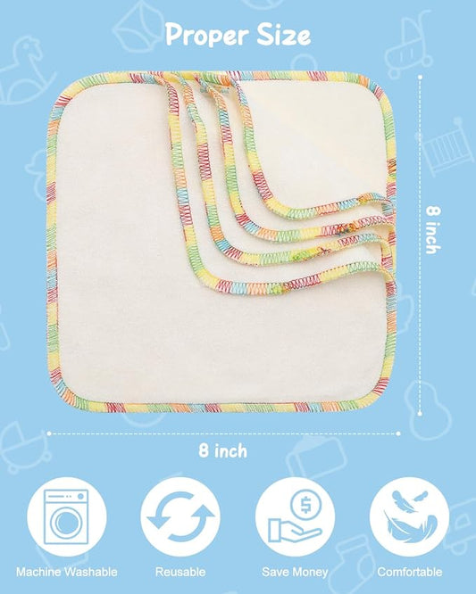 Babygoal 30PCS Reusable Diaper Wipes, Natural Unbleached Baby Face Wipes - Image 2