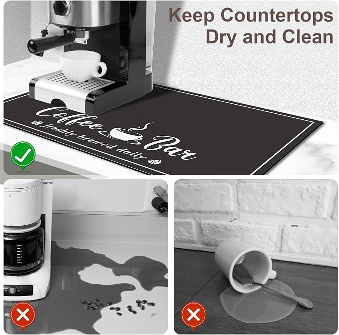 Absorbent Coffee Mat, Fashion Dish Drying Mat - Image 4