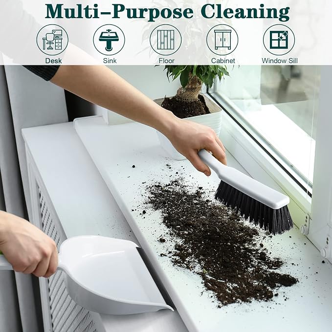 Zubebe 12 Pcs Mini Dustpan and Brush Set, Small Broom and Dustpan Set Small - Image 6