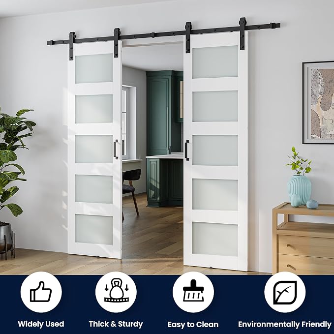 SmartStandard 42 x 84 in Glass Barn Door - Image 2