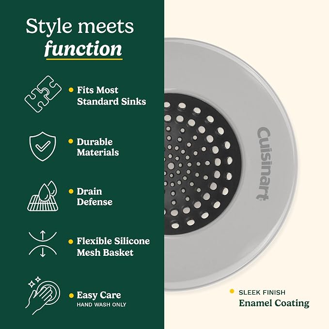 Cuisinart Sink Strainers- 2 Pack Kitchen Sink Drain Strainer & Food Catcher - Image 4