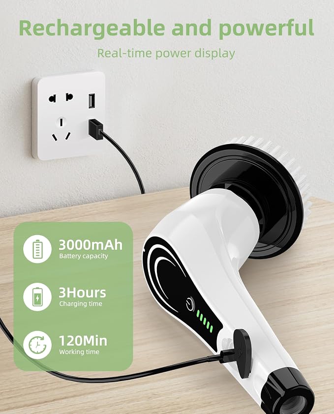 Electric Spin Scrubber, Cordless Power Scrubber - Image 6