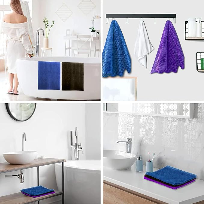 UJFQBH 3 Pieces African Bath Sponge African Net Long Net Bath Sponge - Image 7