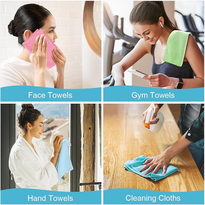 Orighty Washcloths Towels Set 10 Pack, Highly Absorbent and Soft Feel - Image 7