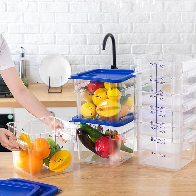 Lallisa 8 Pack 6 Qt Commercial Food Storage Containers - Image 4