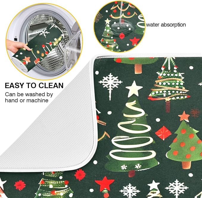 Christmas Tree Green Dish Drying Mat - Image 2