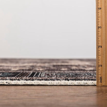 Keen Home Design 8x10 Rug - Machine Washable Area Rug with Non-Slip Backing, Ideal for Living Room, Dining Room, Bedroom - Vintage, Easy Clean, Durable, Low Pile Rug - (8' x 10')