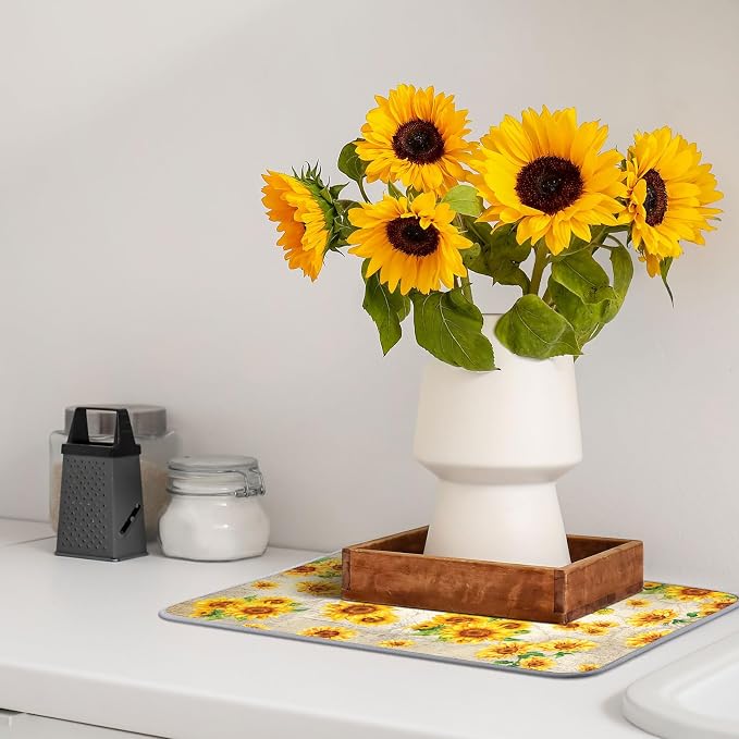 Zonon Dish Drying Mat for Kitchen Counter 16 x 24 Microfiber Absorbent Dish - Image 7