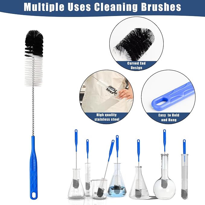 12Pcs Glass Tube Pipe Cleaners Brush Kit, Long Nylon Straw Brush - Image 3