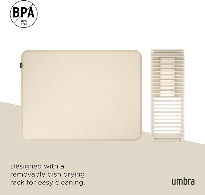 Umbra 330720-354 UDRY Rack and Microfiber Dish Drying Mat-Space-Saving - Image 6