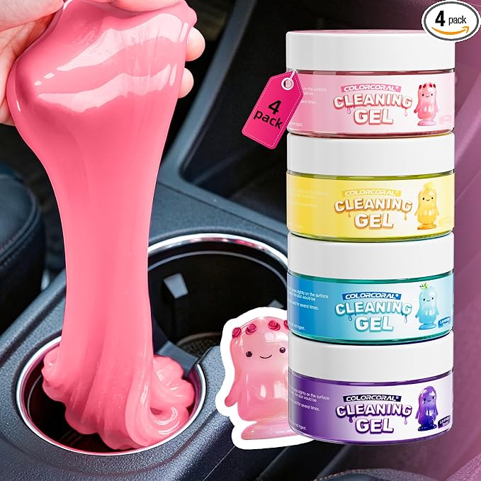 ColorCoral Car Cleaning Gel Reusable Car Clean Putty 4Pack by ColorCoral