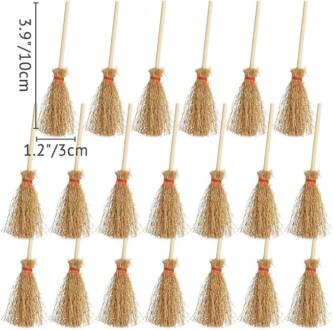 Odoria Dollhouse Straw Broom Miniature - Image 3
