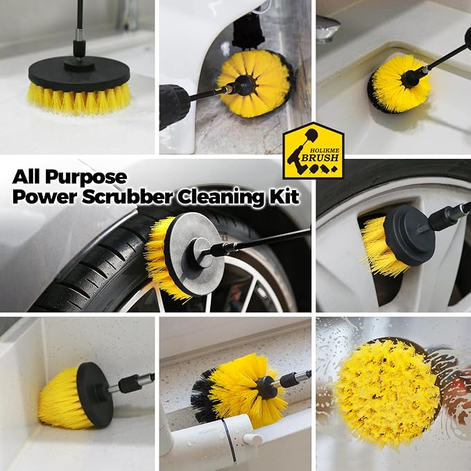 Holikme 4 Pack Drill Brush Attachments Set, Power Scrubber - Image 4