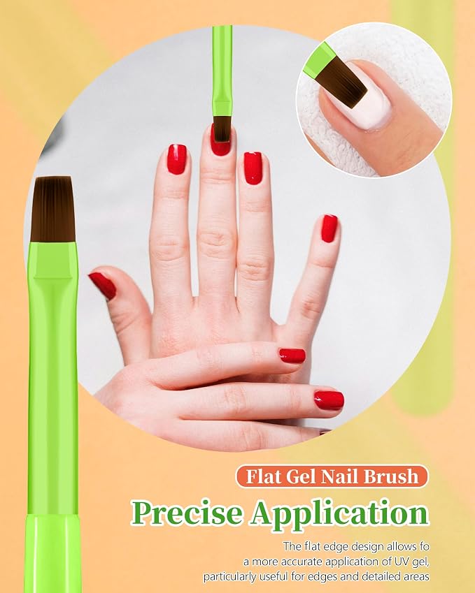 3PCS Nail Polish Clean Up Brush, Round&Falt&Angled Acetone Resistant Nail Brush - Image 3