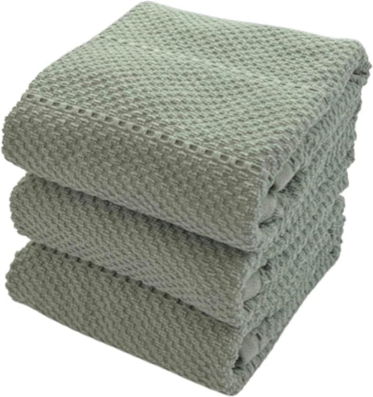 Serafina Home Sage Green Kitchen Dish Towels: 100% Cotton Cloth Soft Cleaning by SerafinaHome