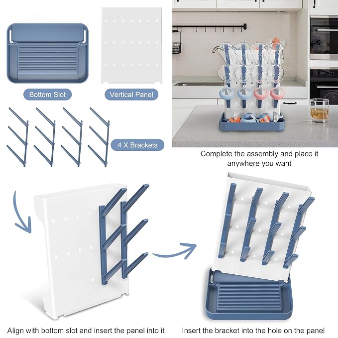 Baby Bottle Drying Rack, Vertical Bottle Rack Dryer Space Saving Bottle Drying - Image 7