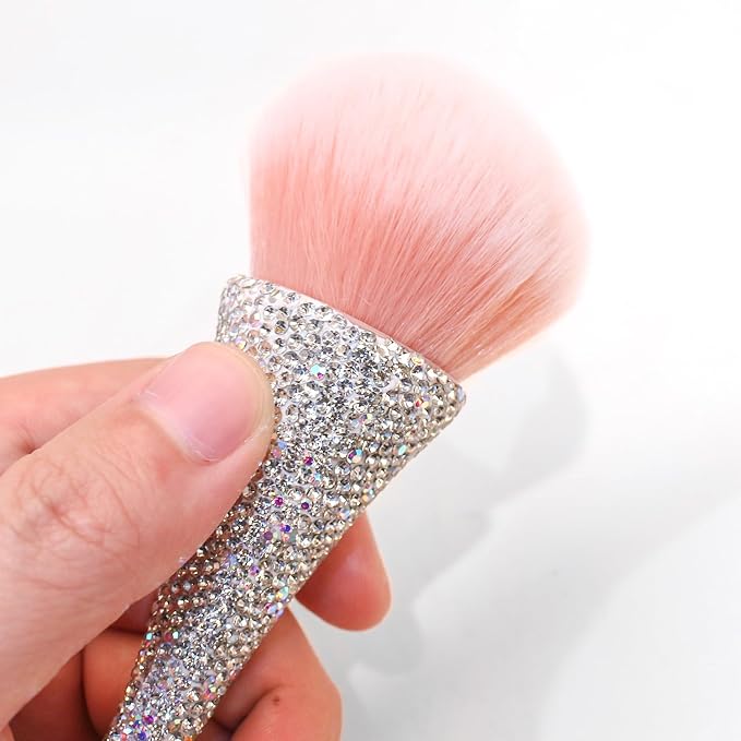 WOKOTO 1pcs White Shiny Rhinestone Nail Art Dust Brushes - Image 4