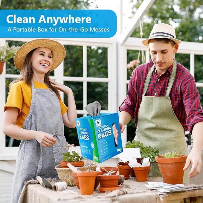 GLIMGLINT Microfiber Cleaning Cloth, 100 Pack Cleaning Rags, Ultra Absorbent - Image 4