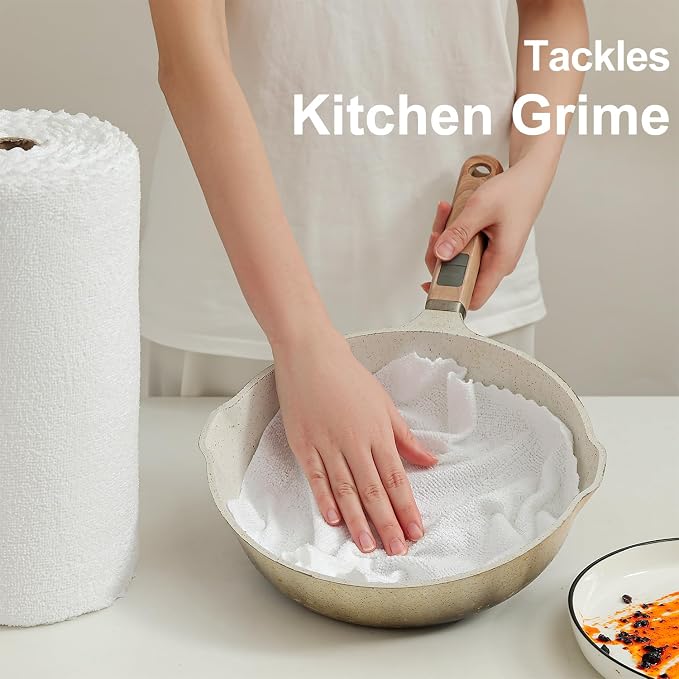 80 Pack Microfiber Cleaning Cloth Roll White Reusable Paper Towels 12"x12" Tear - Image 6