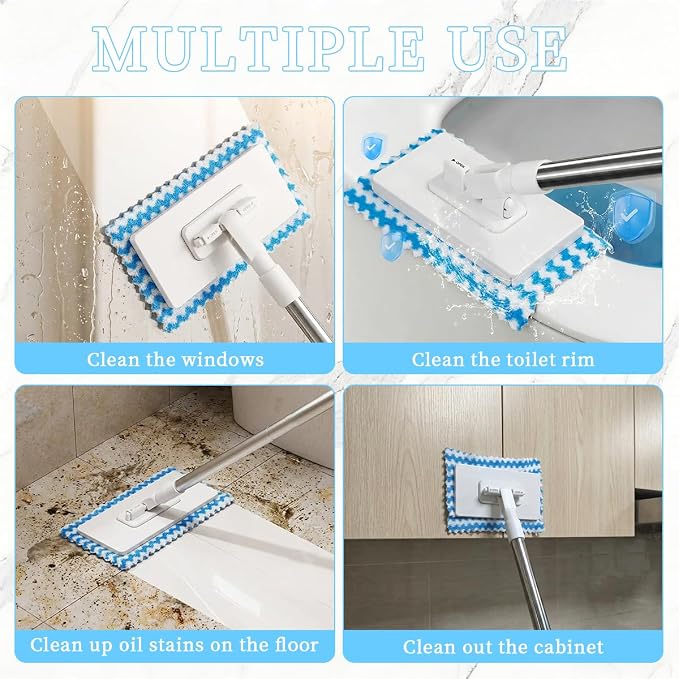 Snap Grip Mini Mop, Zero Touch MiniMop, Disposable Clip Mopstick Reusable Cloths - Image 4