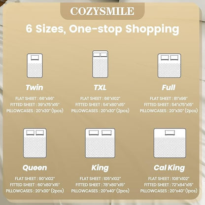 Silky Soft King Sheet Set - Luxury 4 Piece Breathable Cooling Sheets for King Size Bed, 16" Deep Pocket Easy Care Wrinkle Free Bedding Sheet and Pillowcase Set, Ivory